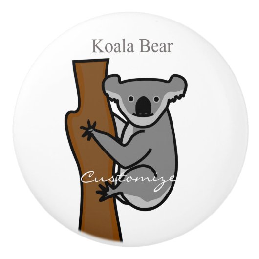 Koala Beer Klimaatboom Thunder_Cove Keramische Knop (Voorkant)