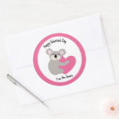 Koala Beer knuffelen hart Valentijnsdag gunst Ronde Sticker (Envelop)