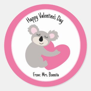 Koala Beer knuffelen hart Valentijnsdag gunst Ronde Sticker