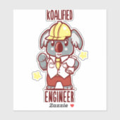 Koala Beer Koalified Engineer Koala Animal Pun Koa Sticker (Vel)