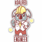 Koala Beer Koalified Engineer Koala Animal Pun Koa Sticker (Voorkant)