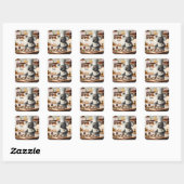 Koala Beer Koekjes Bakker Vierkante Sticker (Vel)