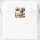 Koala Beer Koekjes Bakker Vierkante Sticker (Tas)