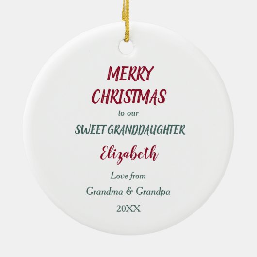 Koala Beer krans kleindochter kerst Keramisch Ornament (Achterkant)