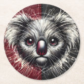 Koala Beer kunst op getextureerde achtergrond Ronde Kartonnen Onderzetter (Voorkant)