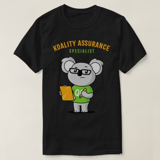 Koala Beer Kwaliteitsborgingsspecialist T-shirt (Design voorkant)