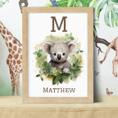 Koala Beer Kwekerij Kunst met Naam Poster