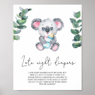 Koala beer - Late night luiers spel Poster