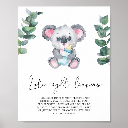Koala beer - Late night luiers spel Poster (Voorkant)