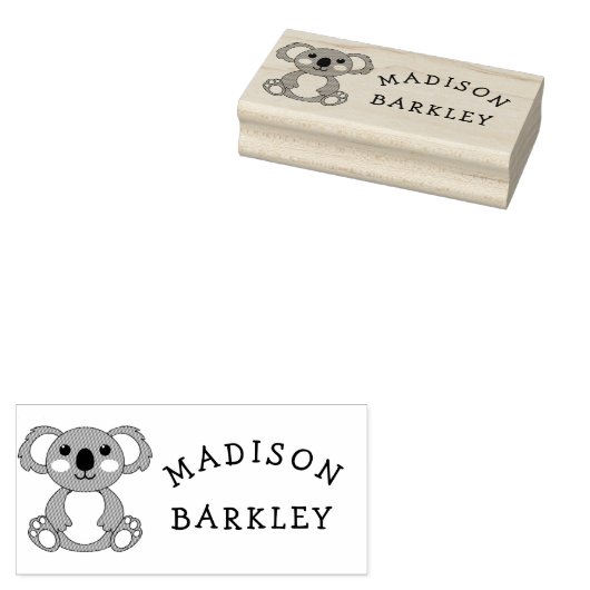 Koala Beer Leuke Kind Schattige naam Rubberstempel (Gestempeld)