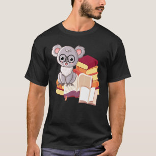 Koala Beer Librarian Reading Books Koala T-shirt