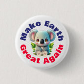 Koala Beer, maak de aarde weer geweldig, milieu Ronde Button 3,2 Cm (Voorkant)