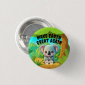 Koala Beer, maak de aarde weer geweldig, milieu Ronde Button 3,2 Cm (Voorkant /achterkant)