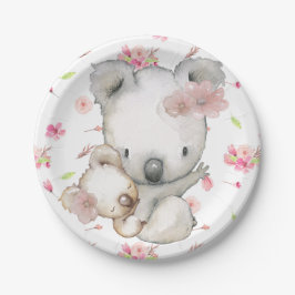 Koala Beer Mam en Baby Papieren Bordje