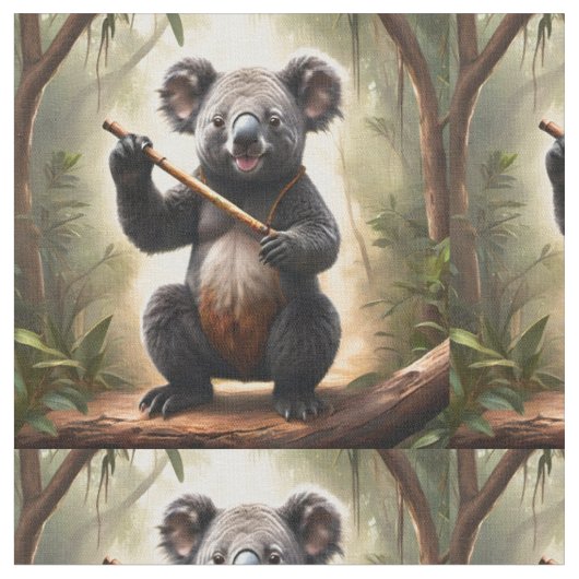Koala Beer Met Een Fluit, Stof (Close Up)