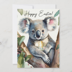 Koala beer met een gouden paasei feestdagenkaart
