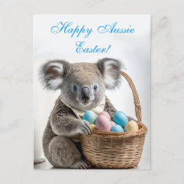 Koala beer met een mand met paaseieren feestdagenkaart