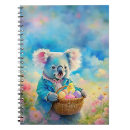 Koala-beer met een mandje paaseieren notitieboek