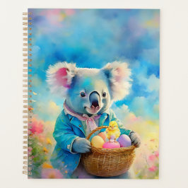 Koala-beer met een mandje paaseieren planner