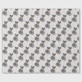 Koala-Beer met Groucho-bril op pokadots Cadeaupapier (Vlak)