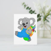 Koala-Beer met rugzak Briefkaart (Staand voorkant)