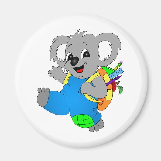 Koala-Beer met rugzak Magneet (Voorkant)