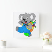 Koala Beer met rugzak Vierkante Klok (Huis)