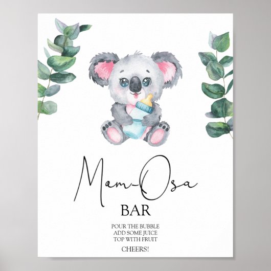 Koala Beer Moederdag bar Poster (Voorkant)