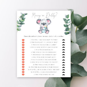 Koala Beer Moeders of vaders baby shower spel
