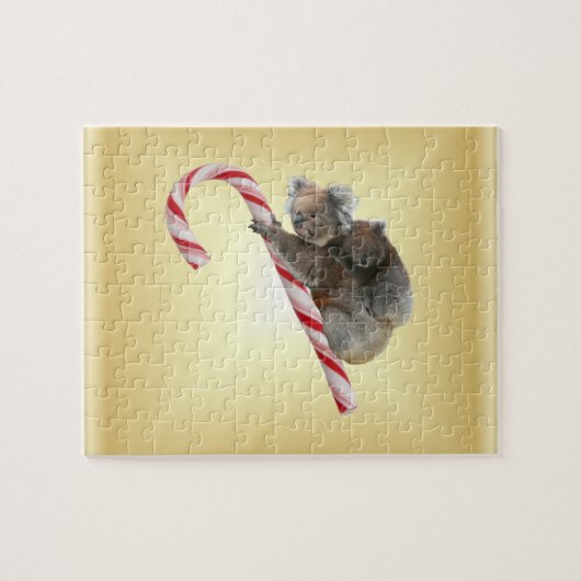 Koala Beer Mum en Joey Candy Cane Legpuzzel (Horizontaal)