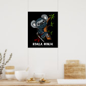 Koala Beer Ninja Samurai Martial Arts Animal Poster (Keuken)