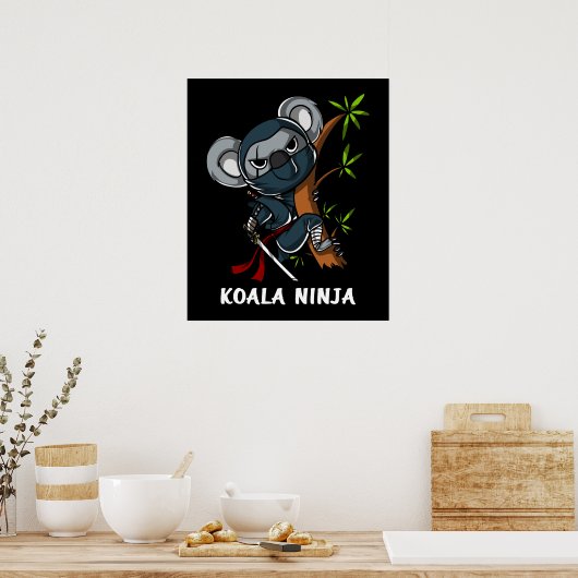 Koala Beer Ninja Samurai Martial Arts Animal Poster (Keuken)