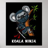 Koala Beer Ninja Samurai Martial Arts Animal Poster (Voorkant)