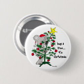Koala beer omhelst kerstboom ronde button 5,7 cm (Voorkant /achterkant)