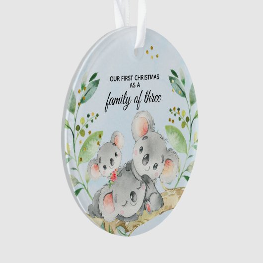 Koala Beer ons eerste kerstfeest als familie van d Ornament (voorkant)