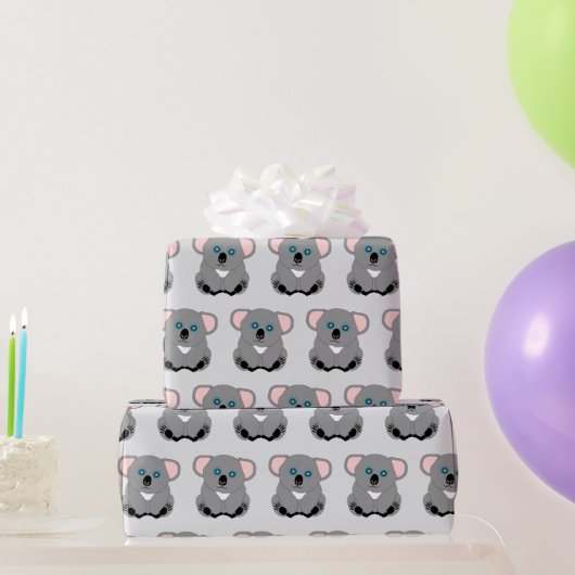 Koala Beer Ontwerp Elke Kleur Achtergrond Cadeaupapier (Feestgeschenken)