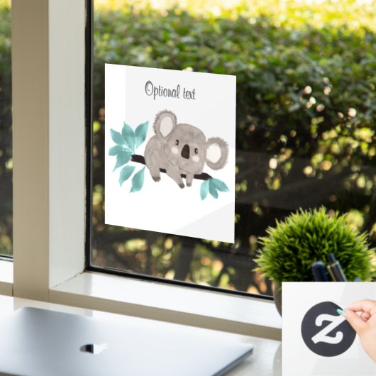 Koala-Beer op boomvertakking Venster Decal (Kantoor)