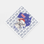 Koala Beer op de Australische vlag en kerstboom Servet (Hoek)