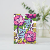 Koala-beer op de pony-bloem briefkaart (Staand voorkant)