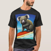 Koala-Beer op een Surfboard T-Shirt (Voorkant)