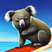 Koala-Beer op een Surfboard T-Shirt