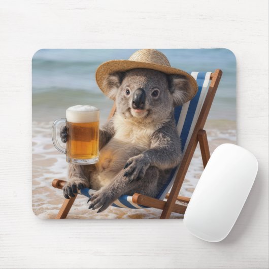 Koala Beer op het Strand Muismat (Met muis)