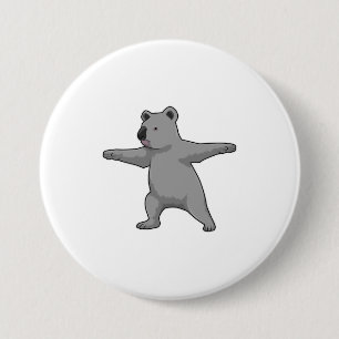 Koala-beer op Yoga Fitness Ronde Button 7,6 Cm