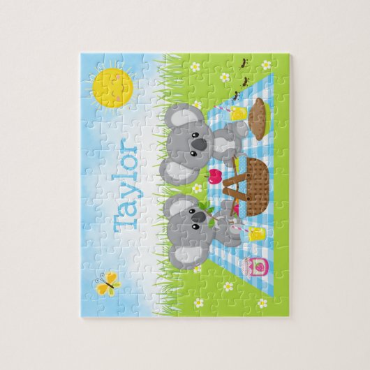 Koala Beer Picnic Boy Blue Legpuzzel (Verticaal)