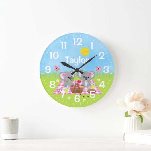 Koala Beer Picnic Pink Grote Klok (Huis)