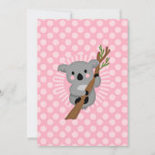 Koala Beer Pink Birthday Party Kaart (Achterkant)
