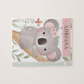 Koala Beer Pink & Green van Cute Girl's Custom Nam Legpuzzel (Horizontaal)