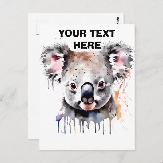 Koala Beer Portret Briefkaart (Voorkant / Achterkant)