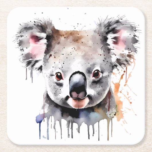 Koala Beer Portret Kartonnen Onderzetters (Voorkant)