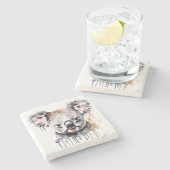 Koala Beer Portret Stenen Onderzetter (Zijkant)